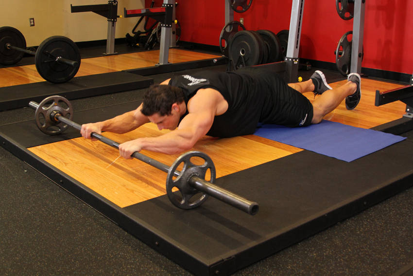 Barbell Ab Rollout - On Knees variant 2
