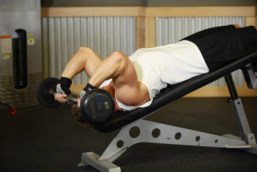 Decline EZ Bar Triceps Extension variant 2