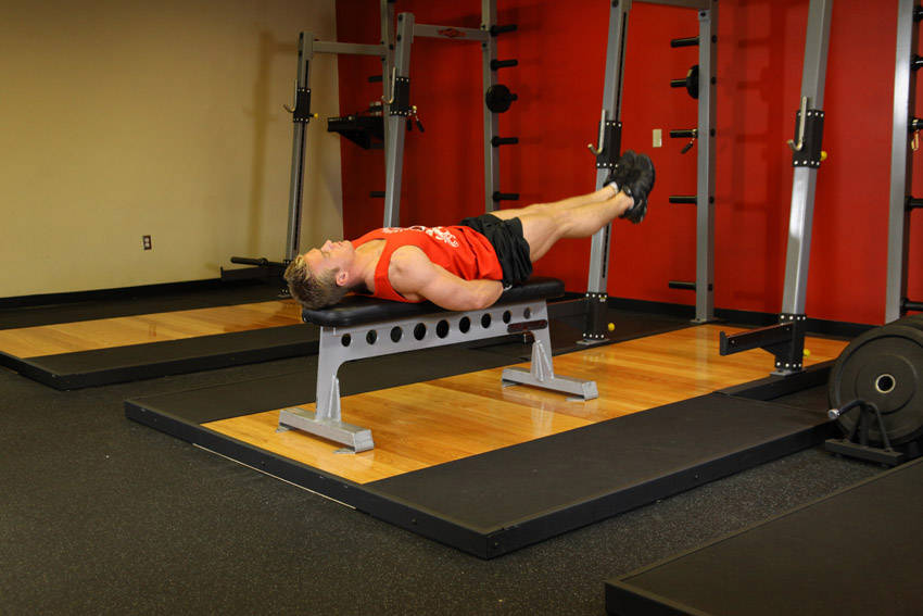 Flat Bench Leg Pull-In variant 2