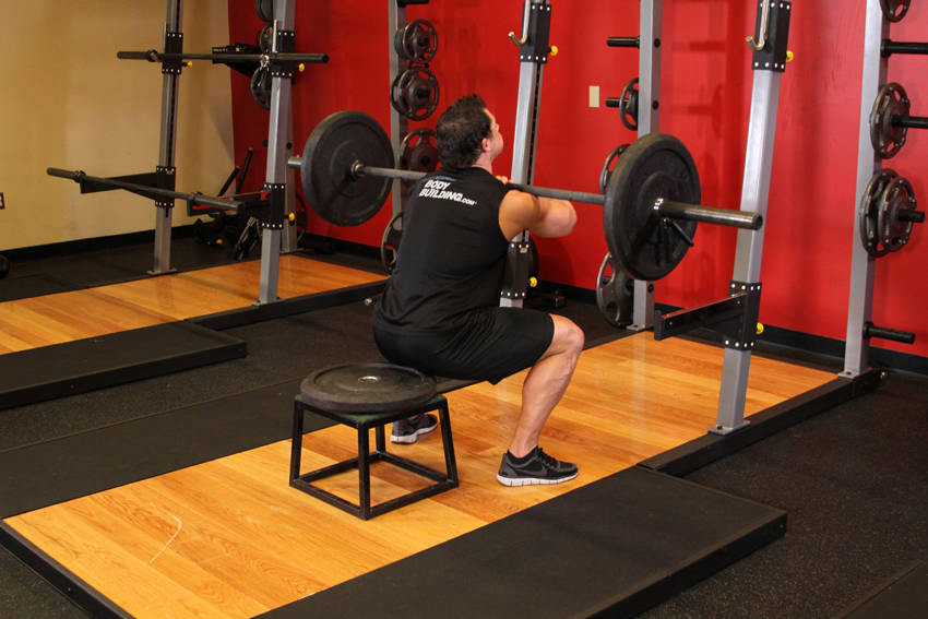 Front Barbell Squat To A Bench variant 2