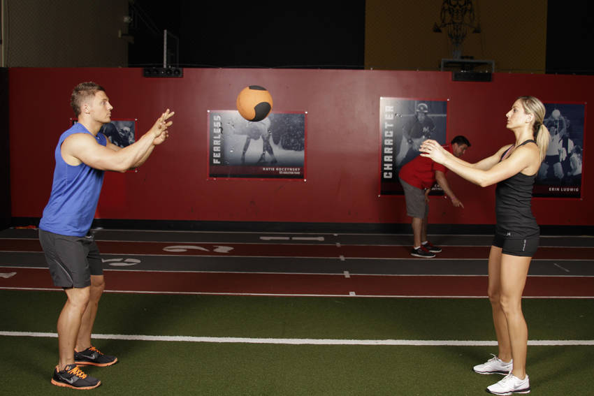 Medicine Ball Chest Pass variant 2