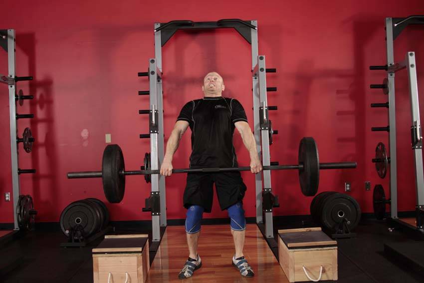 Power Clean from Blocks variant 2