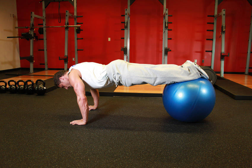 Push-Ups With Feet On An Exercise Ball variant 2