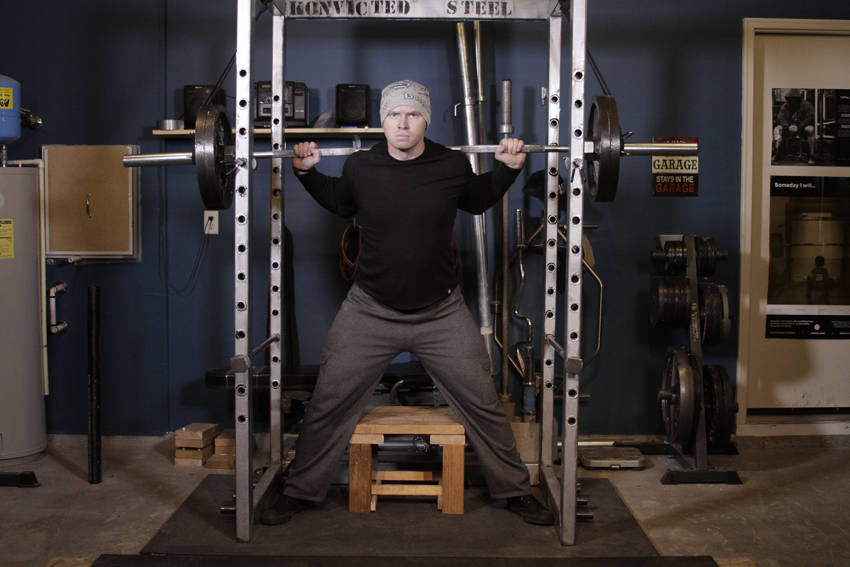 Reverse Band Box Squat