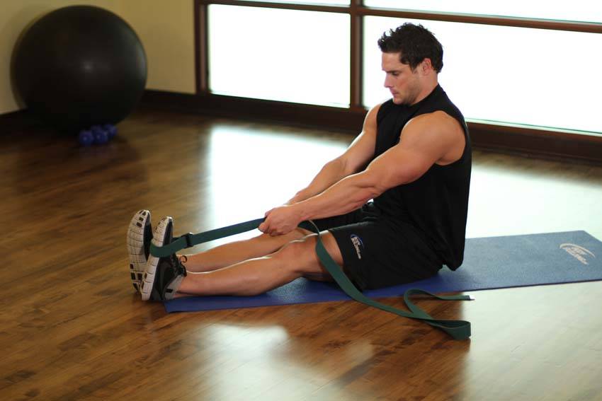 Seated Hamstring and Calf Stretch variant 2
