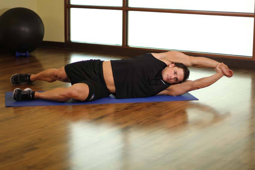 Side-Lying Floor Stretch variant 2