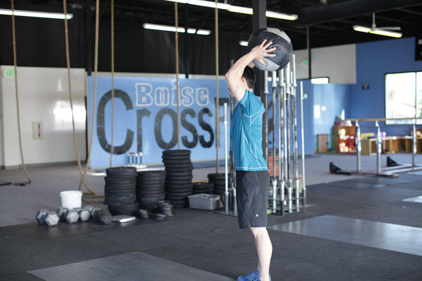 Standing Two-Arm Overhead Throw variant 2
