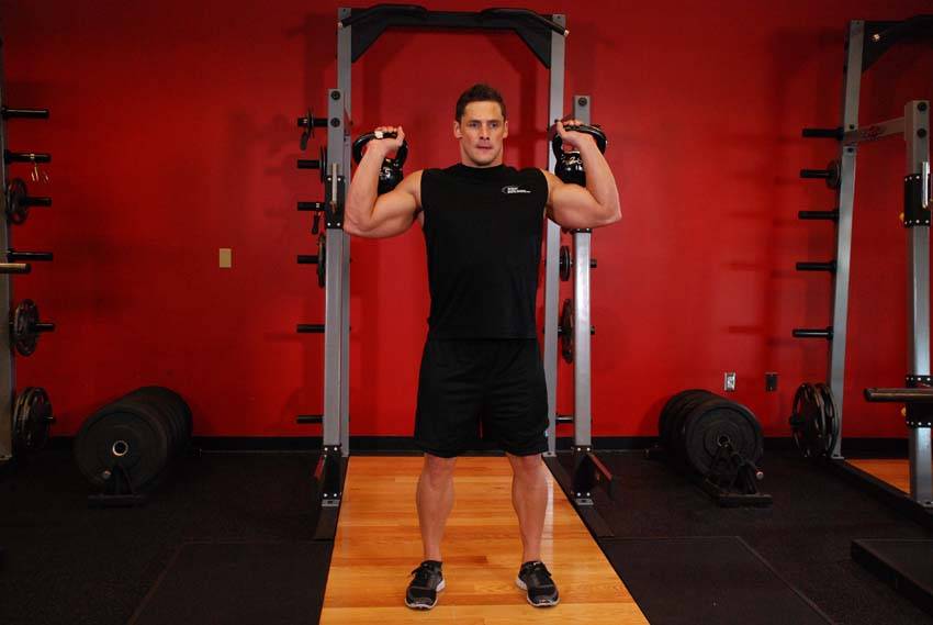 Two-Arm Kettlebell Military Press